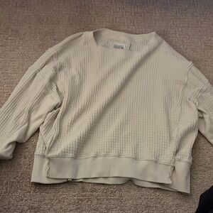 American Eagle Outfitters Cream Crew Neck Sweater